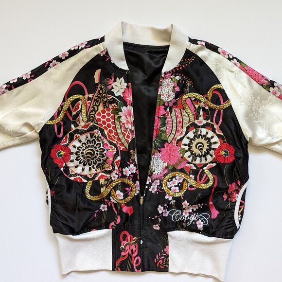 Vintage Coogi Embroidered Reversible Satin Jacket - Picture 1 of 5